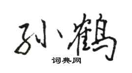 骆恒光孙鹤行书个性签名怎么写