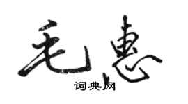 骆恒光毛惠行书个性签名怎么写