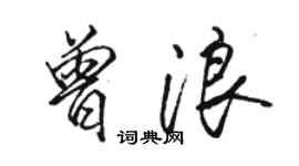 骆恒光曾浪行书个性签名怎么写