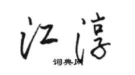 骆恒光江淳行书个性签名怎么写