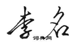 骆恒光李名行书个性签名怎么写