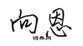 骆恒光向恩行书个性签名怎么写