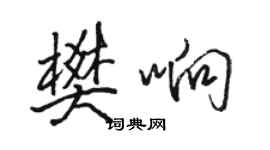 骆恒光樊响行书个性签名怎么写