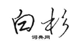 骆恒光白杉行书个性签名怎么写