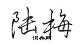 骆恒光陆梅行书个性签名怎么写