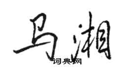 骆恒光马湘行书个性签名怎么写