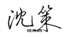 骆恒光沈策行书个性签名怎么写