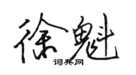 骆恒光徐魁行书个性签名怎么写