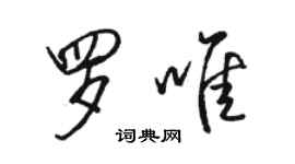 骆恒光罗唯行书个性签名怎么写
