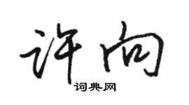 骆恒光许向行书个性签名怎么写