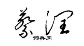 梁锦英蔡润草书个性签名怎么写