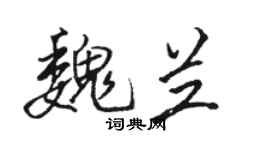 骆恒光魏兰行书个性签名怎么写