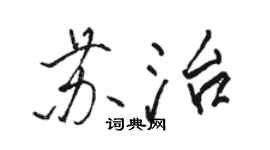 骆恒光苏治行书个性签名怎么写