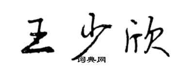 曾庆福王少欣行书个性签名怎么写
