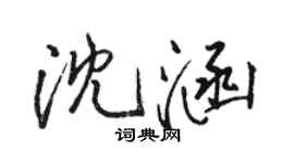 骆恒光沈涵行书个性签名怎么写