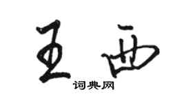 骆恒光王西行书个性签名怎么写