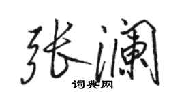 骆恒光张澜行书个性签名怎么写