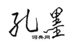 骆恒光孔墨行书个性签名怎么写