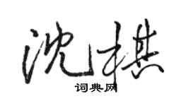 骆恒光沈棋行书个性签名怎么写