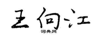 曾庆福王向江行书个性签名怎么写