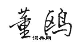 骆恒光董鸥行书个性签名怎么写