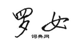 骆恒光罗女行书个性签名怎么写