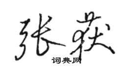骆恒光张获行书个性签名怎么写