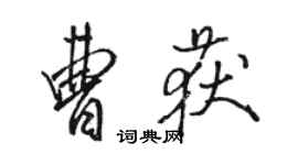 骆恒光曹获行书个性签名怎么写