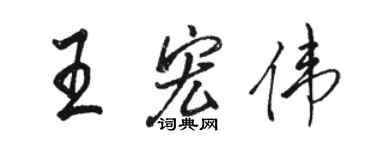 骆恒光王宏伟行书个性签名怎么写