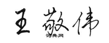 骆恒光王敬伟行书个性签名怎么写