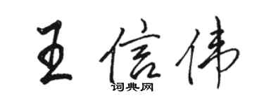 骆恒光王信伟行书个性签名怎么写