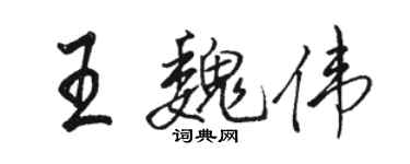 骆恒光王魏伟行书个性签名怎么写