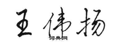骆恒光王伟扬行书个性签名怎么写