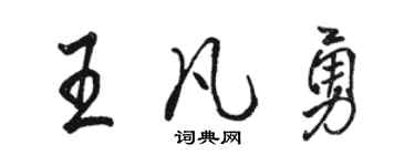 骆恒光王凡勇行书个性签名怎么写