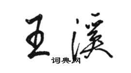 骆恒光王溪行书个性签名怎么写