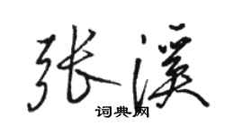 骆恒光张溪行书个性签名怎么写