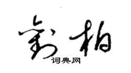 梁锦英刘柏草书个性签名怎么写