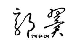 梁锦英郭翼草书个性签名怎么写