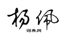 梁锦英杨佩草书个性签名怎么写