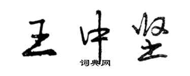 曾庆福王中坚行书个性签名怎么写