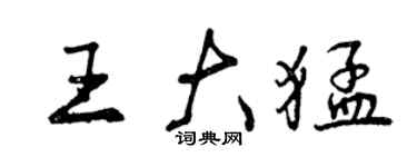 曾庆福王大猛行书个性签名怎么写