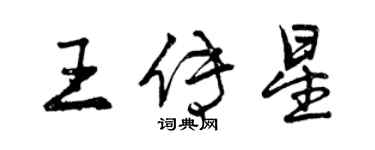 曾庆福王传星行书个性签名怎么写