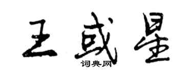 曾庆福王或星行书个性签名怎么写