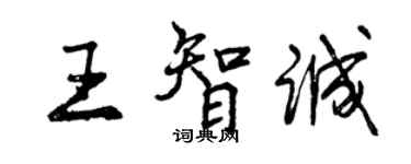 曾庆福王智诚行书个性签名怎么写