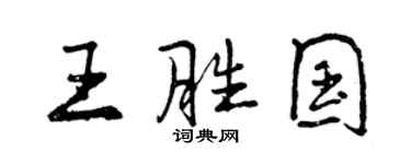曾庆福王胜国行书个性签名怎么写