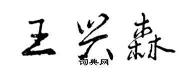 曾庆福王兴森行书个性签名怎么写
