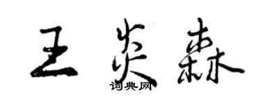 曾庆福王炎森行书个性签名怎么写