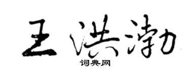 曾庆福王洪渤行书个性签名怎么写