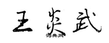 曾庆福王炎武行书个性签名怎么写