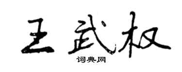 曾庆福王武权行书个性签名怎么写
